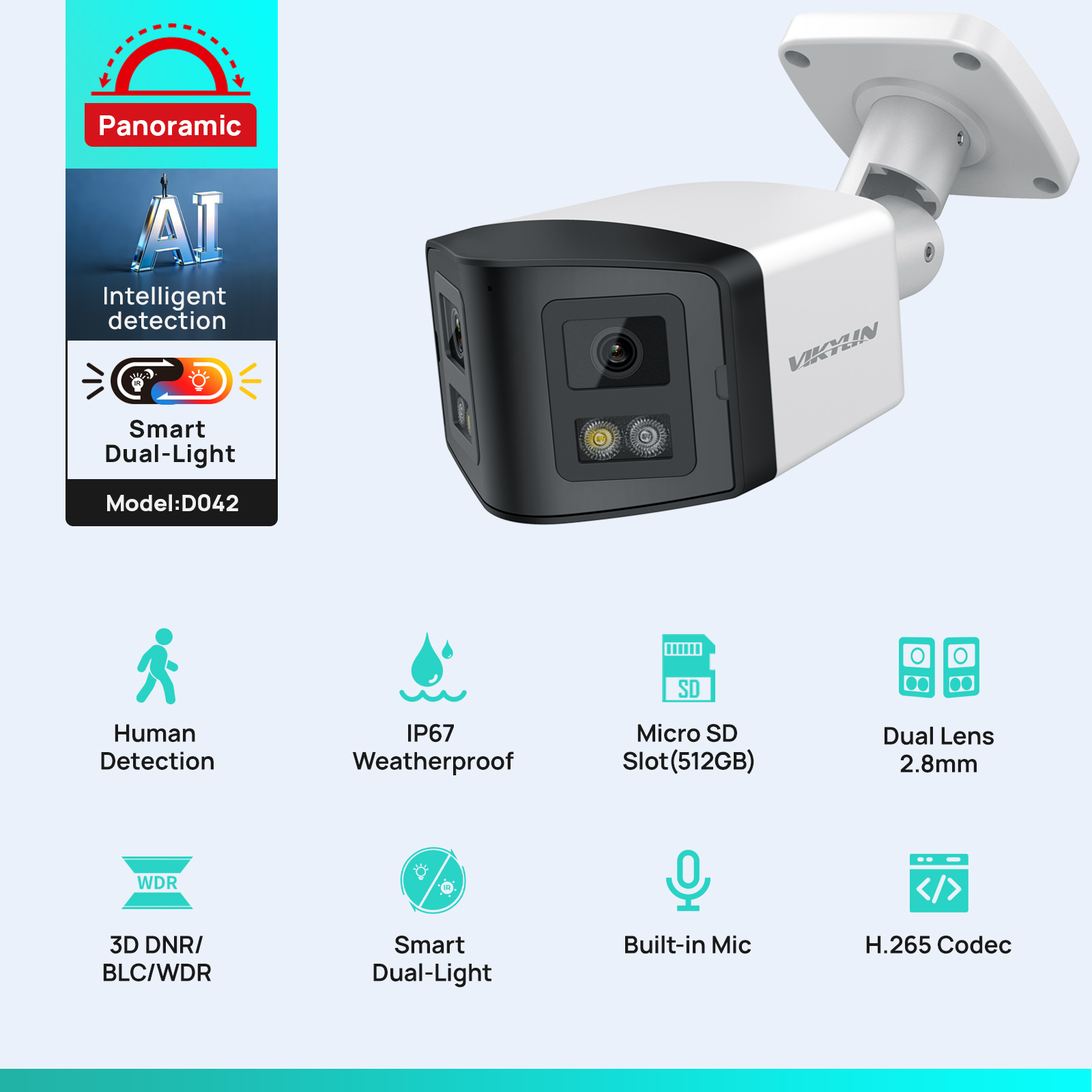 VIKYLIN 170 °   パノラマセキュリティIPカメ - Outdoor Power Port のレビューと価格