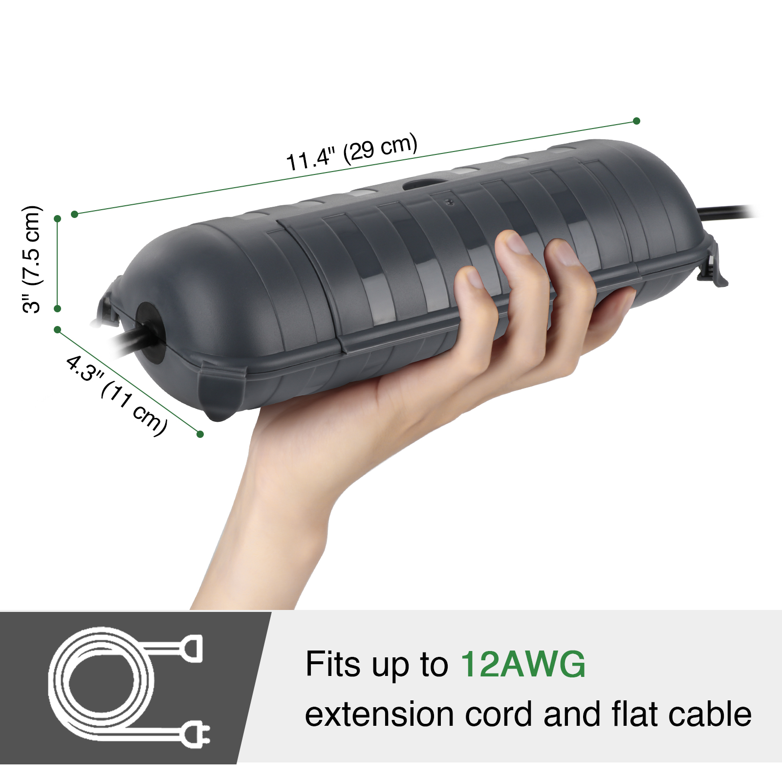 大型耐候性屋外電気ボックスケーブルカバー、延長ケーブル、電源 - Outdoor Power Plug のレビューと価格