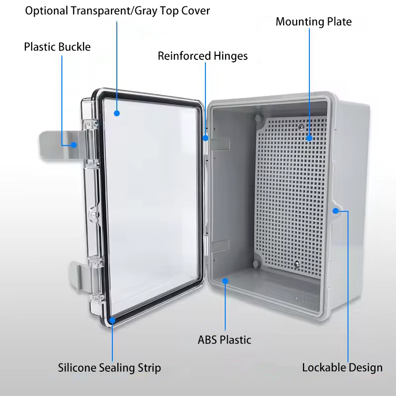 IP66防水グレー/透明カバーハウジング電源ジャンクションボ - Outdoor Power Outlet Box のレビューと価格